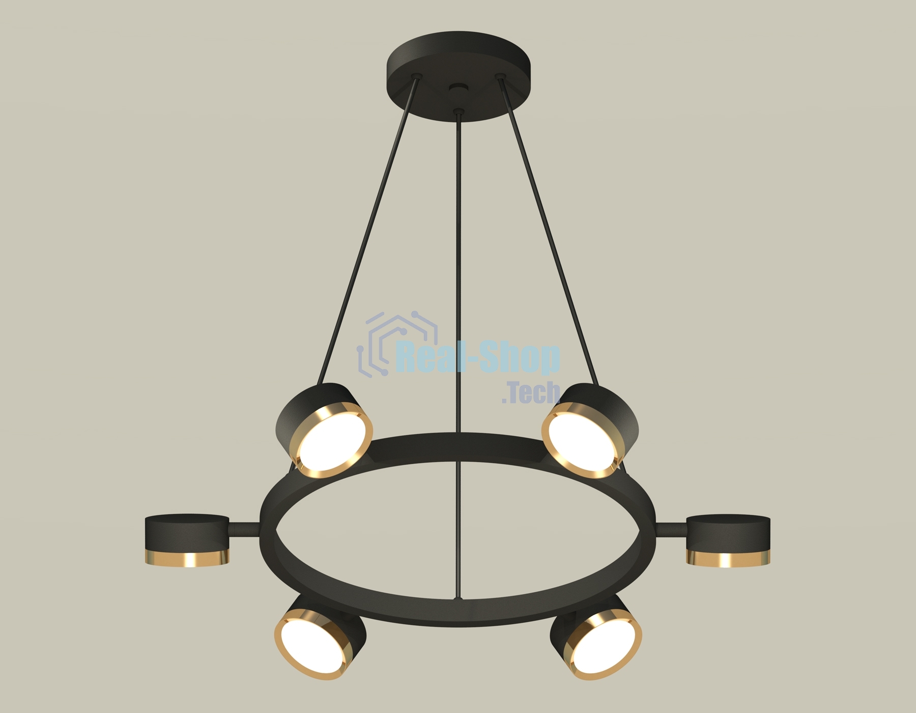 Светильник Ambrella light XB9193152/6 SBK/PYG черный песок/золото желтое полированное GX53 (C9193, N8124)