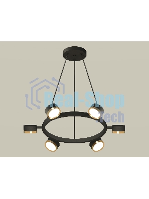 Светильник Ambrella light XB9193152/6 SBK/PYG черный песок/золото желтое полированное GX53 (C9193, N8124)