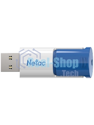 Флешка USB Netac U182 Blue (NT03U182N-064G-32BL), 64Gb, USB 3.0, R/W 70/30, белый/синий