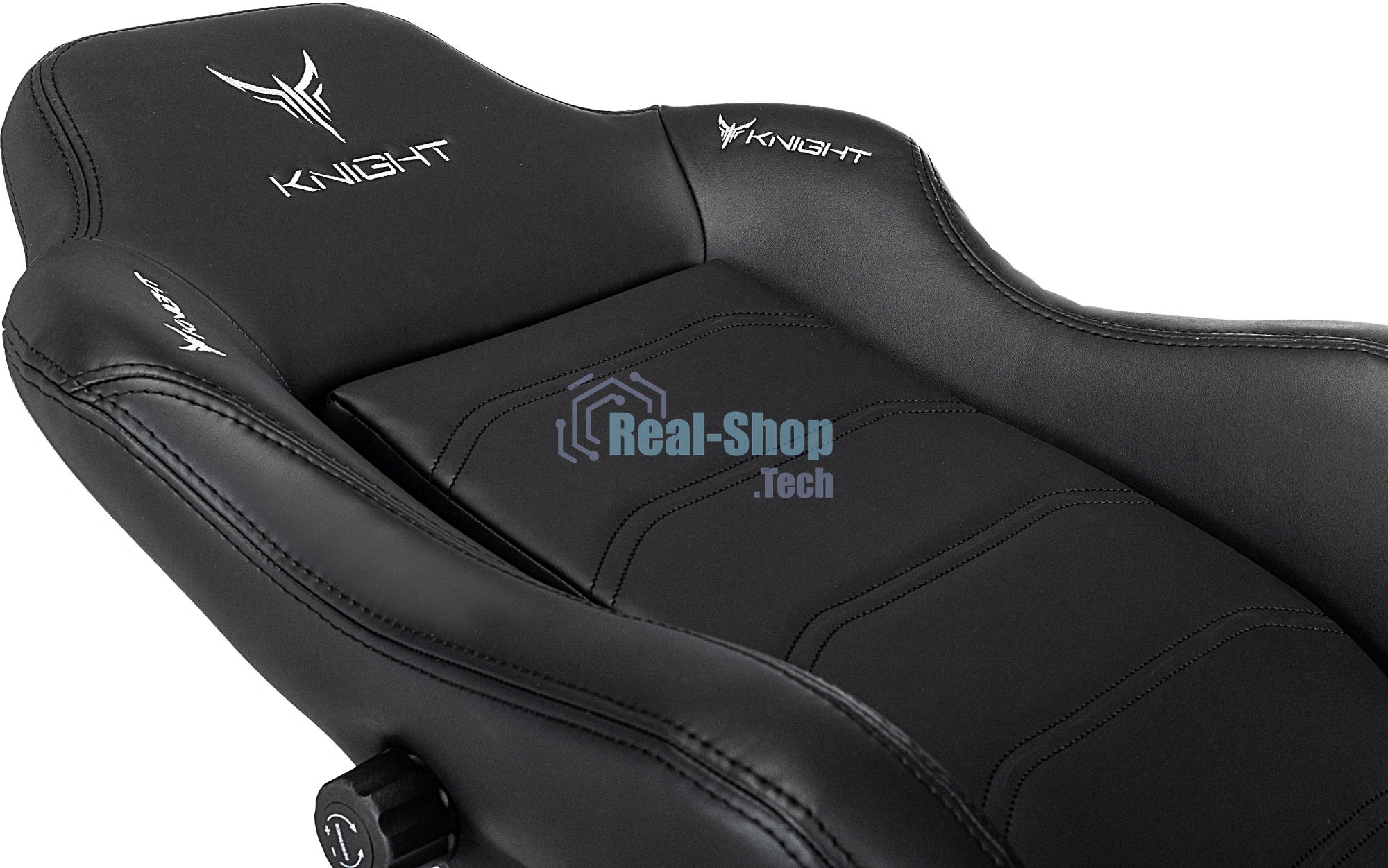 Кресло игровое Knight Master черный экокожа крестов. металл