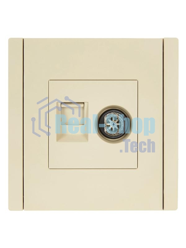 Розетка двойная TV+RJ45 кат.5E IEK FORTE&PIANO FP436 ваниль