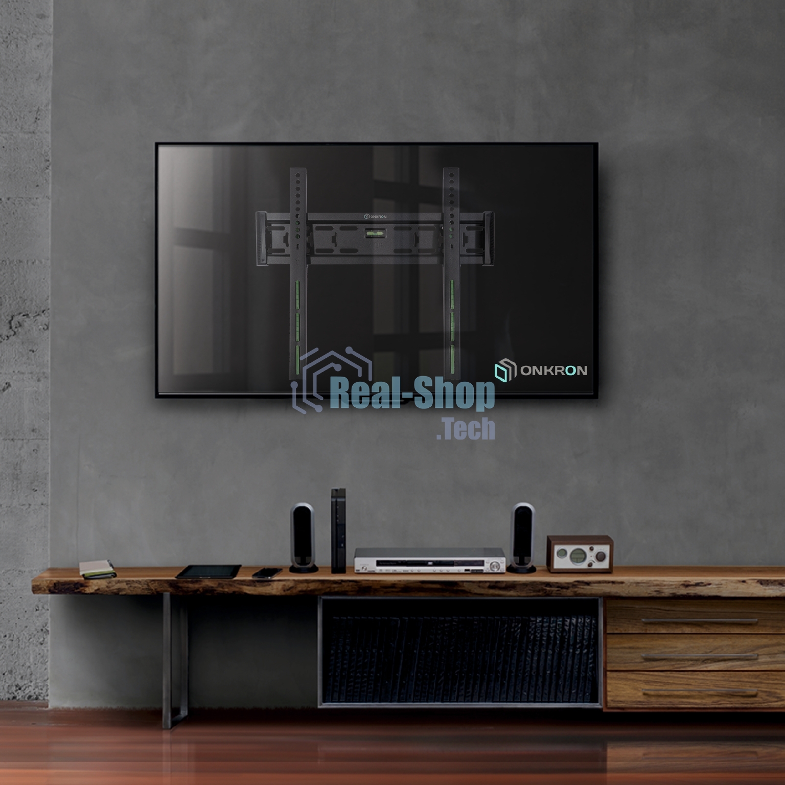 Кронштейн ONKRON FM5/32-55'' макс 400x400 наклон 0º от стены: 29мм макс вес 56,8кг