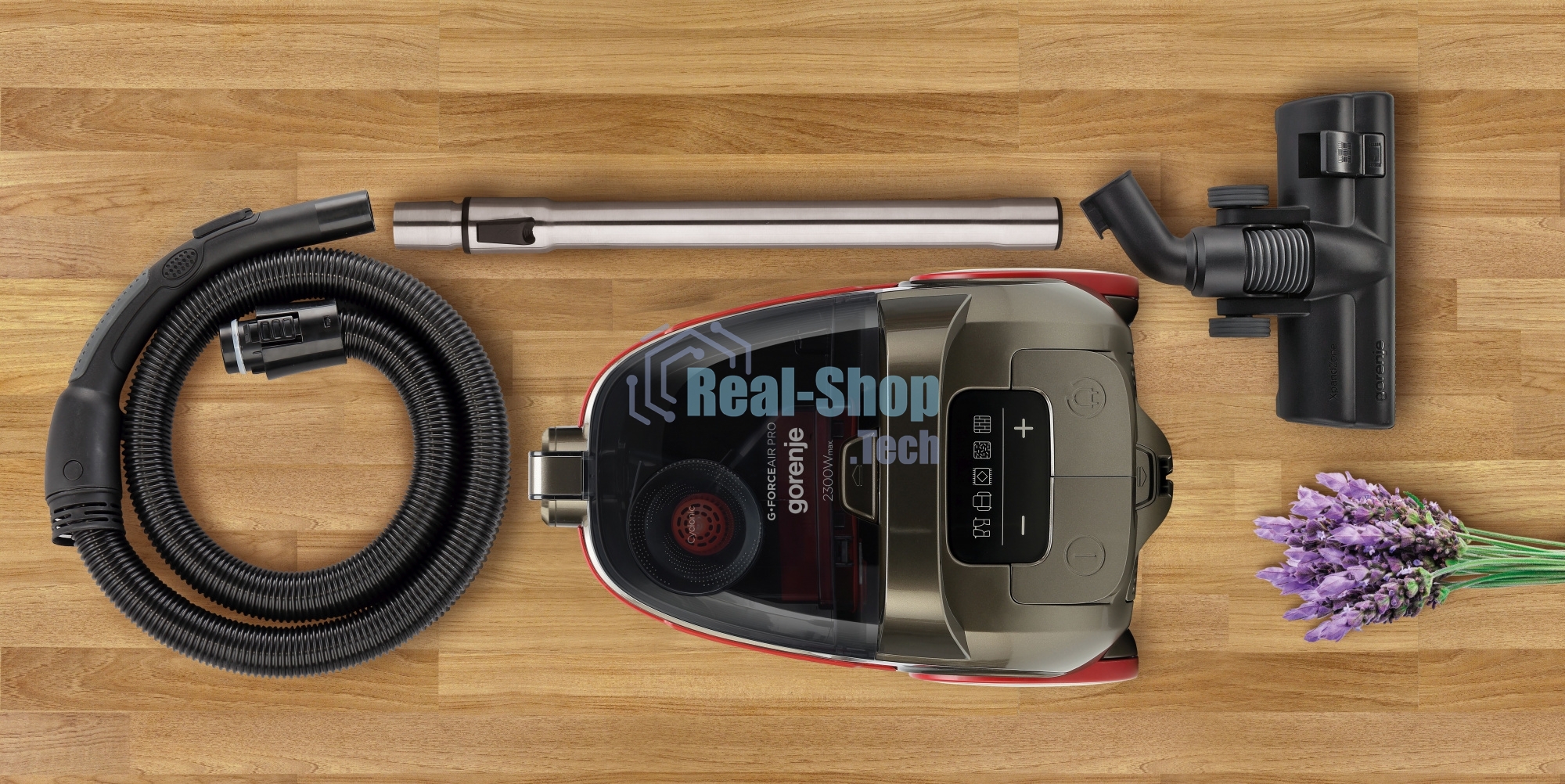 Пылесос Gorenje VC2303GAPRACY серый/красный, 350/2600 Вт, уборка сухая, пылесборник контейнер 3.3 л