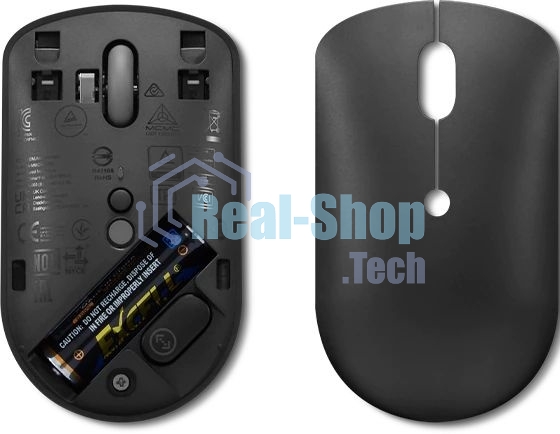 Мышь беспроводная Lenovo 400 черный, 2400 dpi, радиоканал, USB-C, кнопки - 4