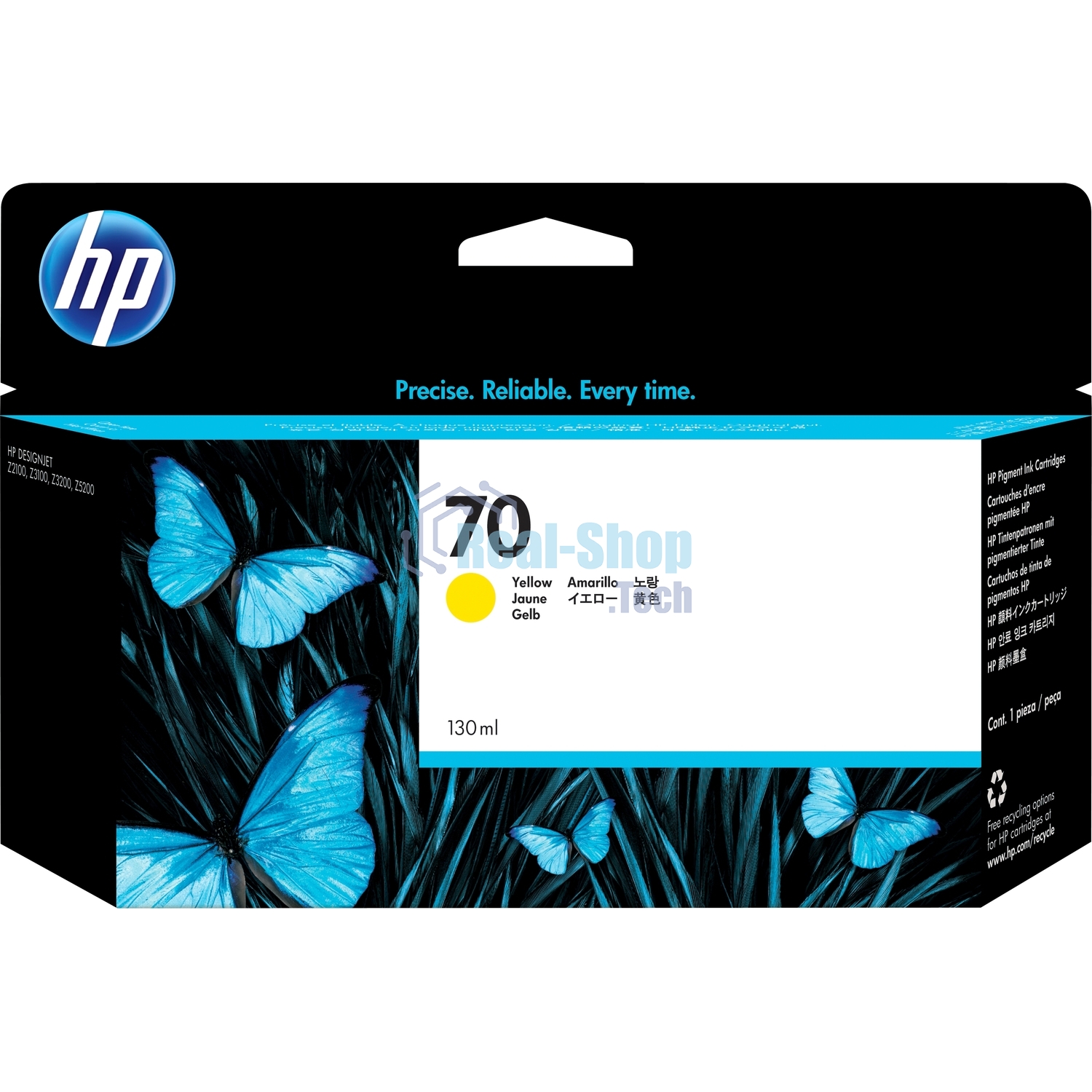 Картридж струйный HP №70 C9454A желтый для HP DJ Z2100/Z3100 (130мл)