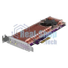 Плата расширения QNAP QM2-2P-244A Dual M.2 22110/2280 SATA SSD expansion card (PCIe Gen2 x2), Low-profile bracket pre-loaded, Low-profile flat and Full-height are bundled (shorter version to support TVS-x82/TS-x77 PCIe slot 2 & slot 3)
