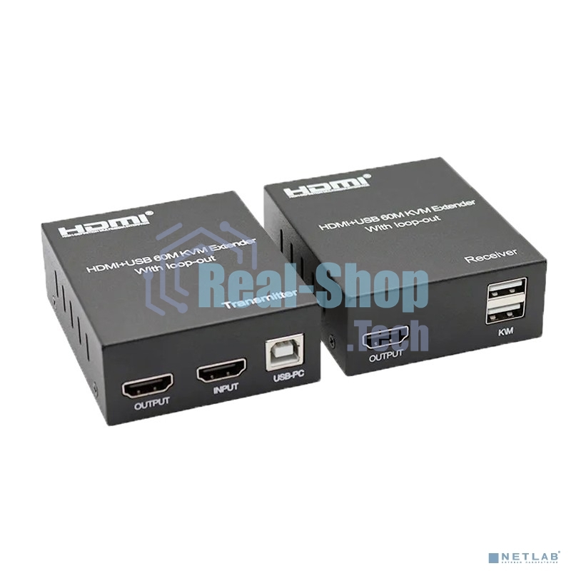 Удлинитель HDMI KVM ORIENT VE049, HDMI KVM extender (Tx+Rx), HDMI+USB+Audio удлинитель до 60 м по витой паре Cat5e/6, HDMI 1.4, 4K@30Hz/1080p@60Hz, HDCP (31211)