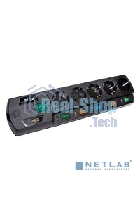 Сетевой фильтр MOST Сетевой фильтр ERG 5 м (5 розеток), черный 633409