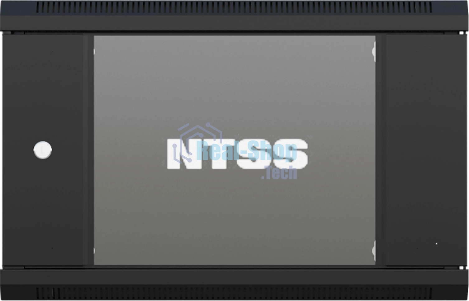 Шкаф коммутационный NTSS NTSS-W6U6045GS-BL настенный 6U 570x450 мм пер. дв. стекл 60 кг черный 350 мм 18 кг 220 град. 370 мм IP20 сталь