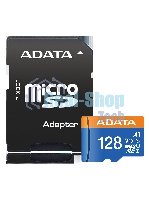 Флеш карта Micro SecureDigital 128Gb ADATA AUSDX128GUICL10A1-RA1 MicroSDXC Class 10 UHS-I, SD adapter