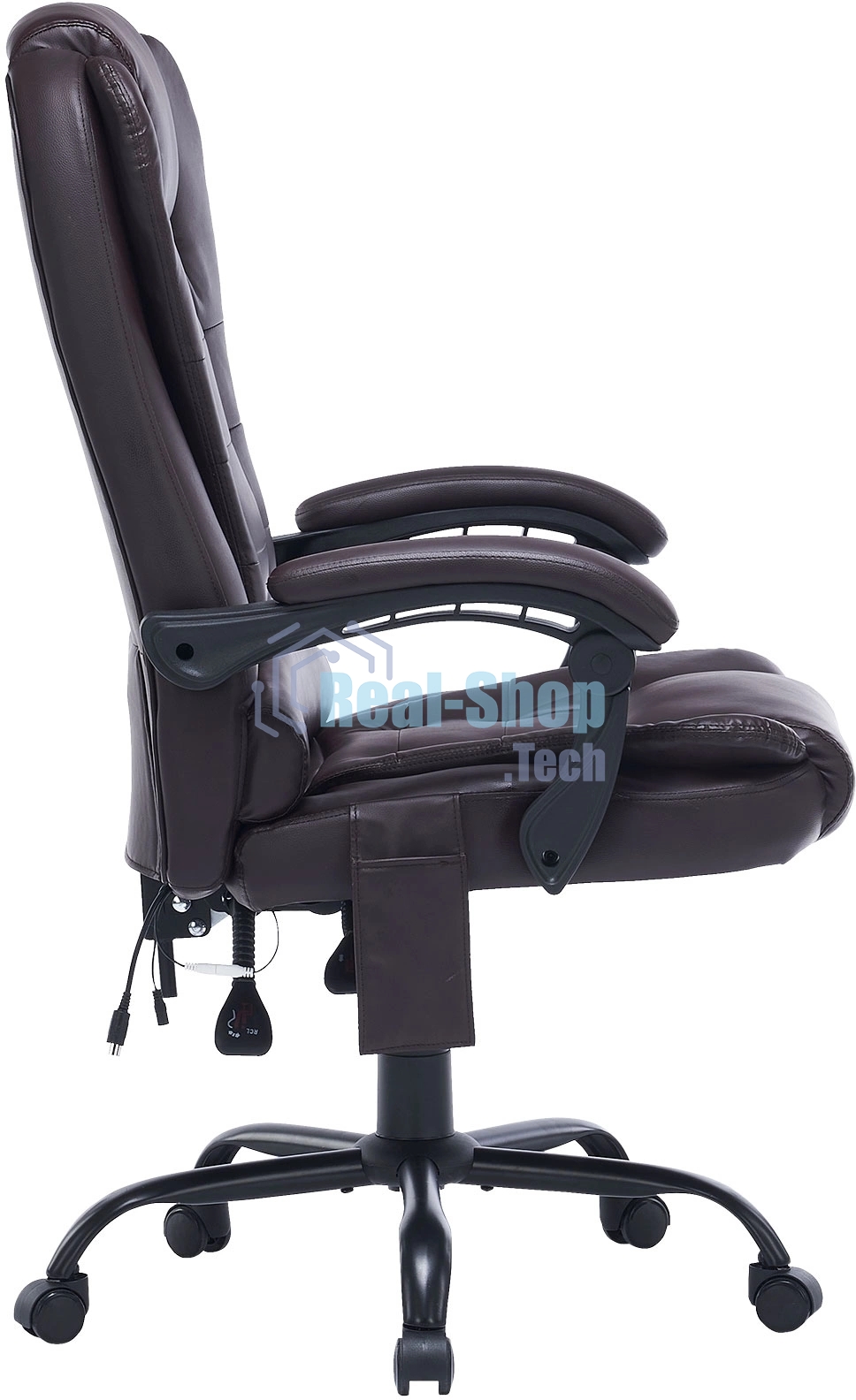 Кресло компьютерное Cactus CS-CHR-OC03M-BR темно-коричневый, эко.кожа, с подголовником