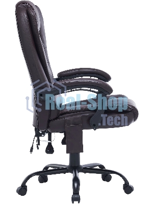 Кресло Cactus CS-CHR-OC03M-BR темно-коричневый, экокожа, подголовник