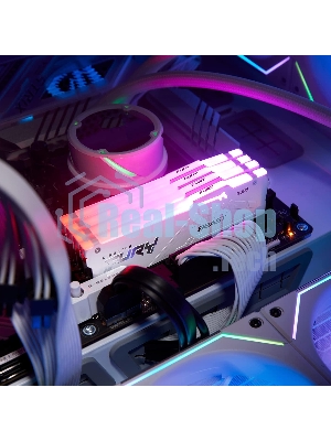 Оперативная память Kingston Fury Beast, DDR5, 32Gb (1x32GB), 5600MHz, CL36, DIMM, радиатор, RGB, белый