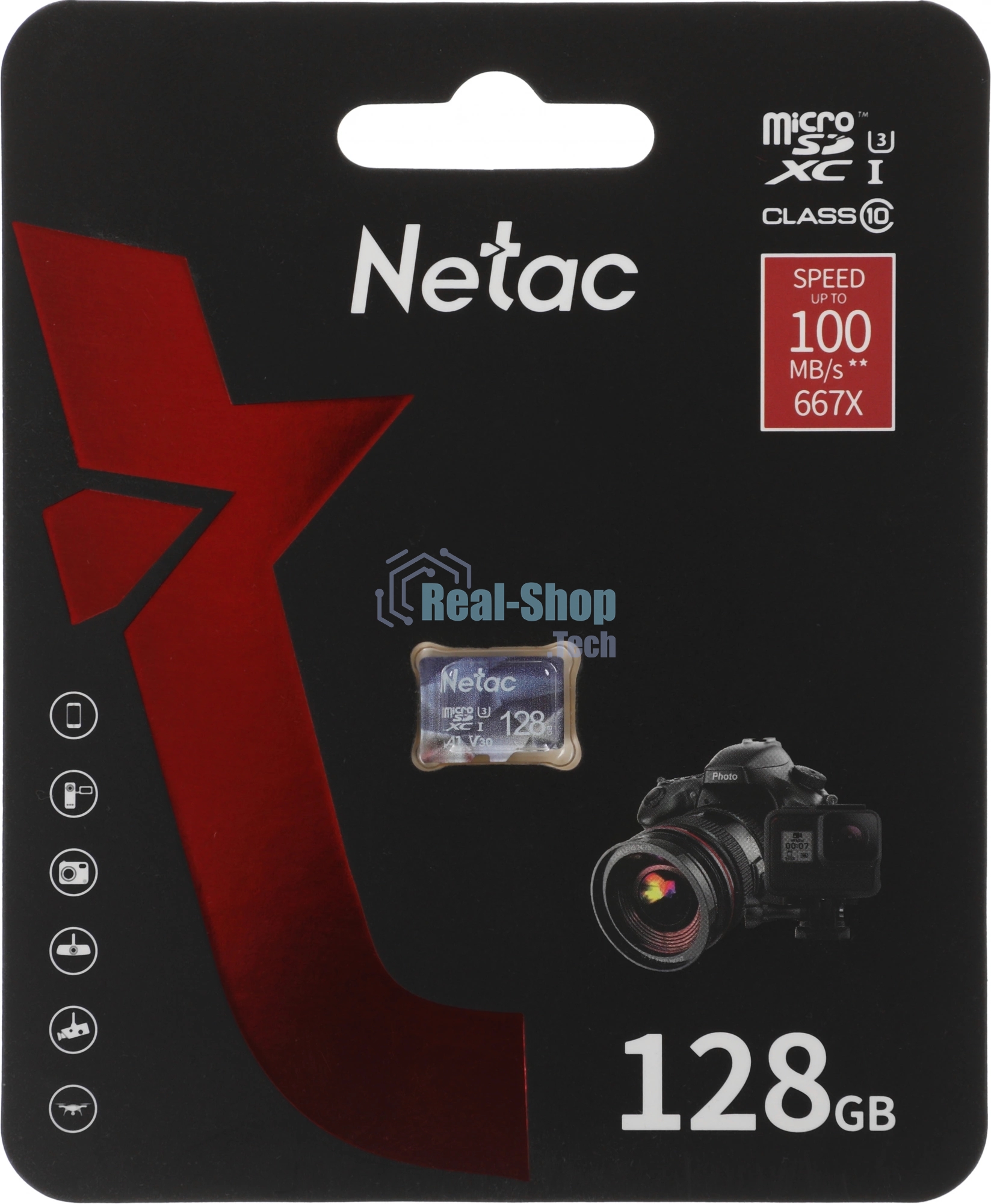 Флеш карта microSDHC 128Gb Netac P500 ULTRA NT02P500ULT-128G-S (без SD адаптера) 100Mb/s