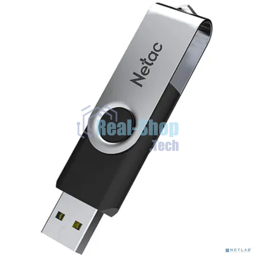 Флешка USB Netac U505 (NT03U505N-008G-20BK), 8Gb, USB 2.0, R/W 70/30, черный/серебристый
