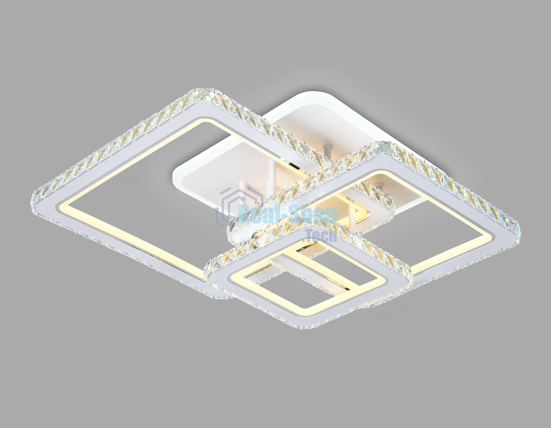 Управляемый светодиодный светильник Ambrella light FA1732/3 WH/CH белый/хром 145W 3000K/4200K/6400K 670*510*150 (ПДУ РАДИО 2.4G)