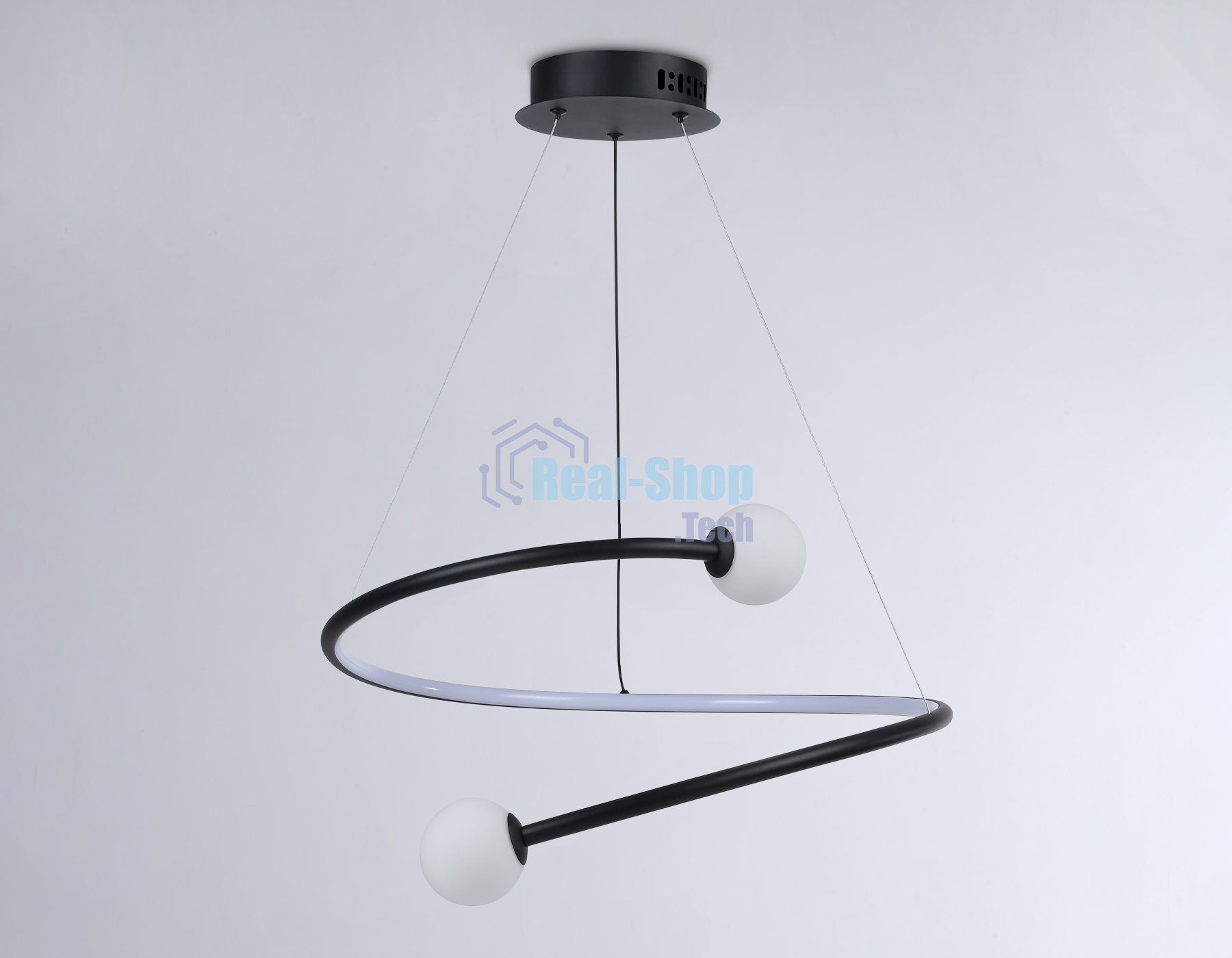 Светильник Ambrella light FL66293 BK черный 39W 3000K-6400K D500*1000 (ПДУ ИК)
