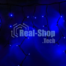Гирлянда Neon-night Айсикл (бахрома) светодиодный, 4,0 х 0,6 м, черный провод каучук, 230 В, диоды синие, 128 LED