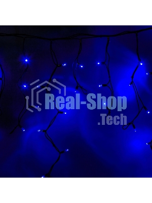 Гирлянда Neon-night Айсикл (бахрома) светодиодный, 4,0 х 0,6 м, черный провод каучук, 230 В, диоды синие, 128 LED