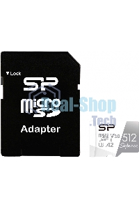 Флеш карта microSDXC 512Gb Class10 Silicon Power SP512GbSTXDA2V20SP Superior + adapter