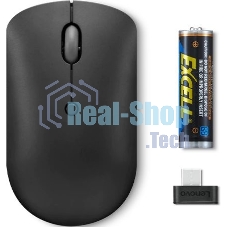 Мышь беспроводная Lenovo 400 черный, 2400 dpi, радиоканал, USB-C, кнопки - 4