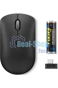 Мышь беспроводная Lenovo 400 черный, 2400 dpi, радиоканал, USB-C, кнопки - 4