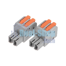 Клемма Rexant СМК 222-422R проходная разъемная 2 полюса серая 0,2-2,5/4мм² (50 шт/уп)