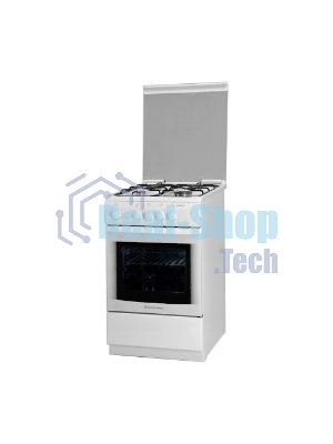 Плита газовая De Luxe 506040.05Г (КР) белый, конфорок 4 шт, духовка 54 л, 50 см x 85 см x 60 см