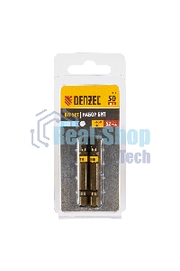 Набор бит Denzel SL5,0х50, сталь S2, шестигранный профиль, 2 шт.