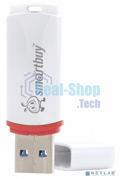 Флешка USB Smartbuy Crown white (SB4GbCRW-W), 4Gb, USB 2.0, R/W 15/5, белый/красный