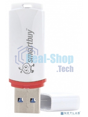 Флешка USB Smartbuy Crown white (SB4GbCRW-W), 4Gb, USB 2.0, R/W 15/5, белый/красный
