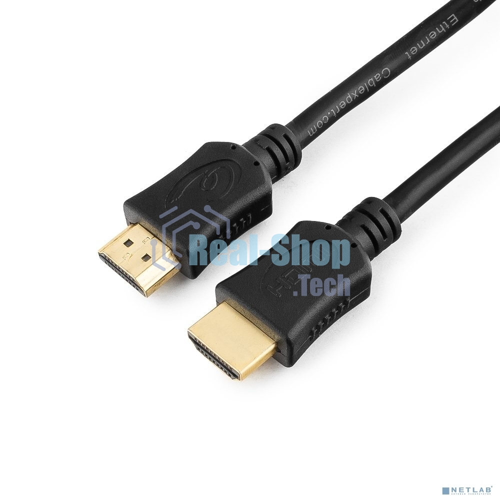 Кабель HDMI Cablexpert CC-HDMI4L-1.5M, 19M/19M, v2.0, Light, позол.разъемы, экран, 1.5м, черный, пакет