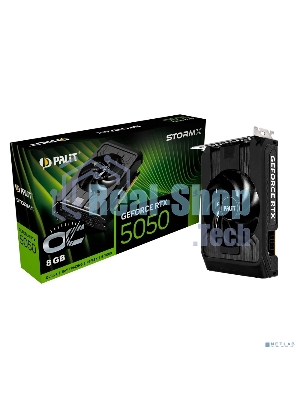 Видеокарта Palit GeForce RTX 5050 StormX OC, NVIDIA RTX 5050, 8 ГБ GDDR6, 128 бит, PCI-e 5.0, 1xHDMI, 3xDP, 2617 МГц