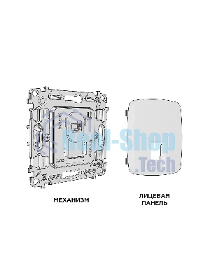 Комплект механизма компьютерной розетки RJ-45 экранированной с автоматической защитной шторкой OMEGA Жемчуг QUANT (OP2120, VM185) MO212005
