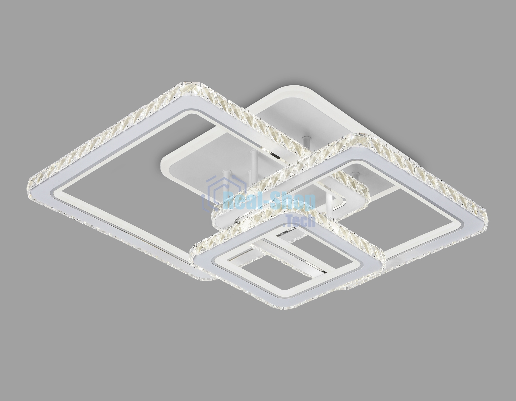 Управляемый светодиодный светильник Ambrella light FA1732/3 WH/CH белый/хром 145W 3000K/4200K/6400K 670*510*150 (ПДУ РАДИО 2.4G)