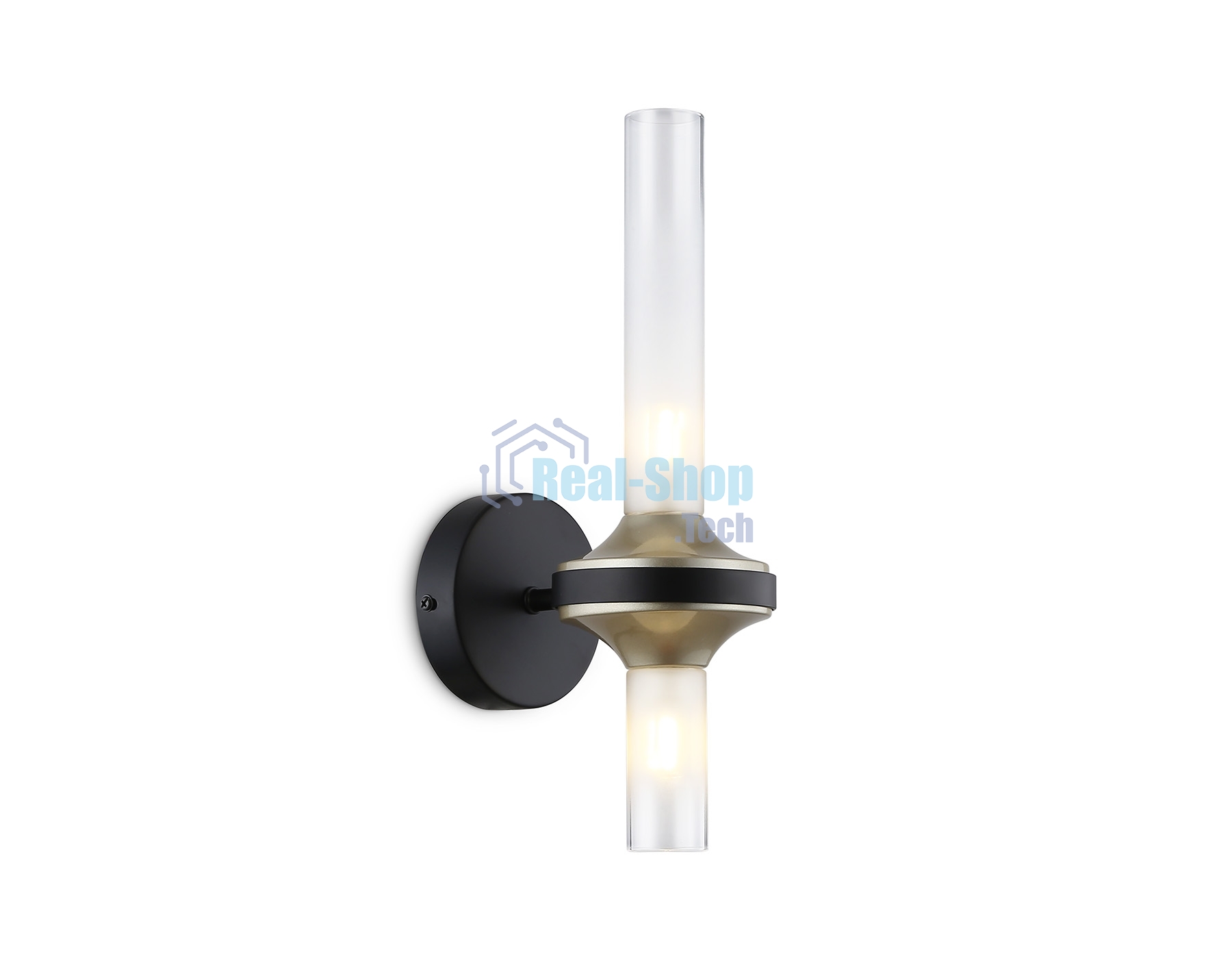 Настенный светильник Ambrella light LH55355/2 BK/CGD/CL черный/золото/прозрачный G9/2 max 30W 150*100*320
