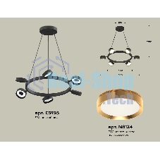 Светильник Ambrella light XB9193152/6 SBK/PYG черный песок/золото желтое полированное GX53 (C9193, N8124)