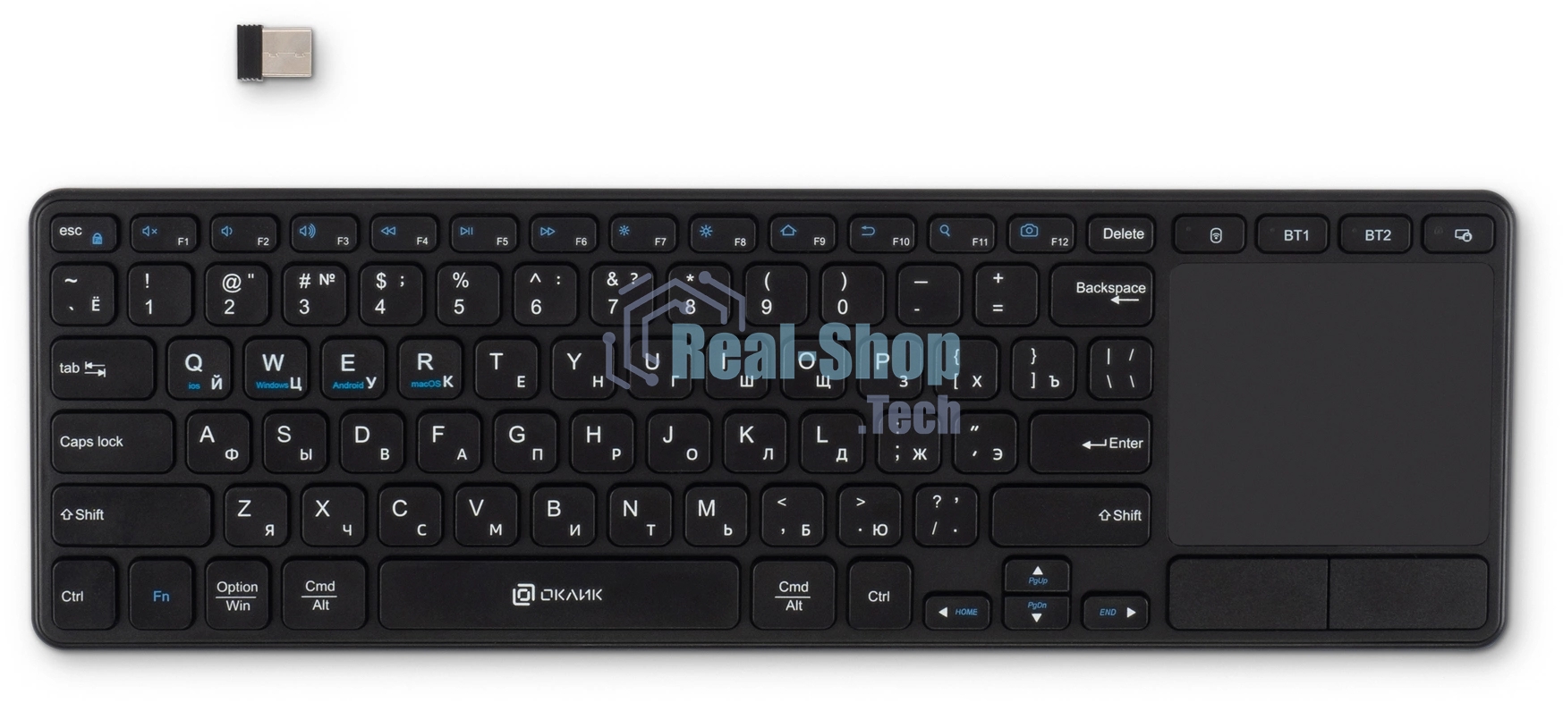 Клавиатура Oklick K614W беспроводная, радиоканал, чёрный