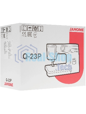 Швейная машина Janome Q-23P белый/рисунок, электромеханическая, вертикальный качающийся, 24 операции, автоматическая петля