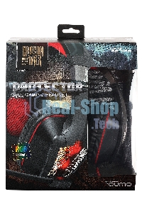 Гарнитура проводная Qumo Protector GHS 0015, стереогарнитура, подсветка, USB+2*3,5 jacks