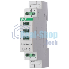 Указатель напряжения LK-713 3 зел. светодиода (сигнализация наличия 3ф 35мм 3х400/230+N IP20 монтаж на DIN-рейке) F&F EA04.007.002
