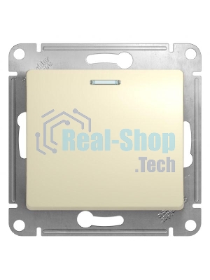Выключатель 1-клавишный с подсветкой, сх.1а, 10АХ, механизм, бежевый
