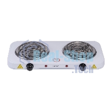Плита настольная электрическая Galaxy Line GL 3004, белый, электрическая, 2000 Вт (1000Вт+1000Вт)