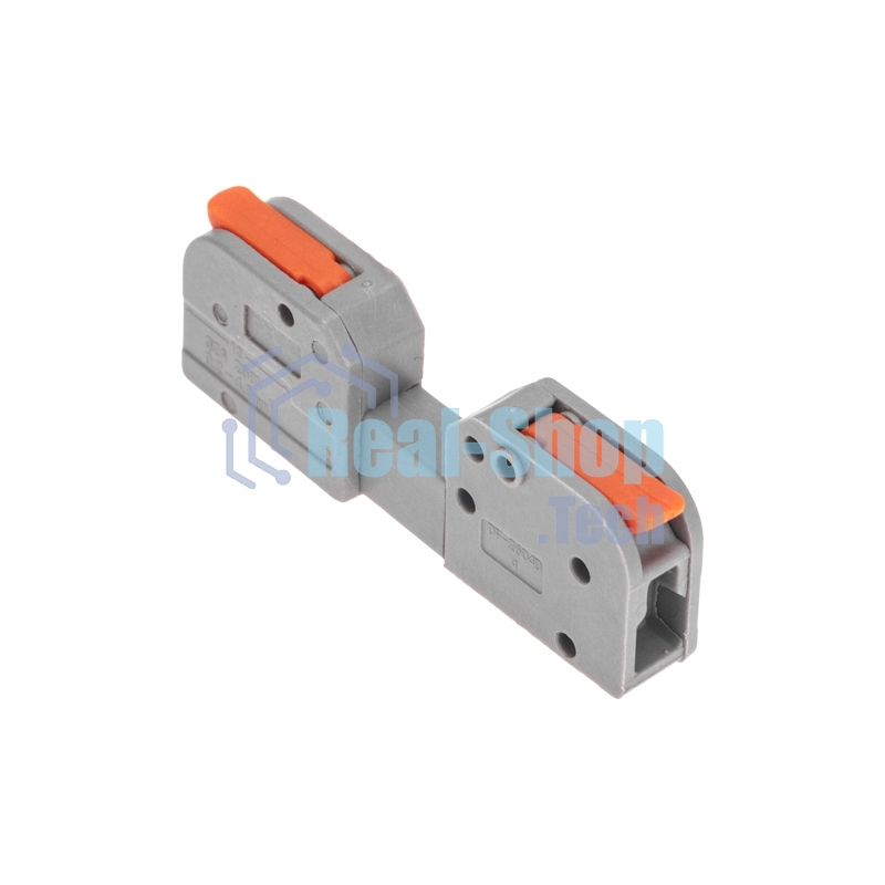 Клемма Rexant СМК 222-421R проходная разъемная 1 полюс серая 0,2-2,5/4мм² (50 шт/уп)