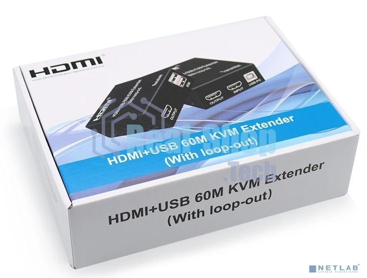 Удлинитель HDMI KVM ORIENT VE049, HDMI KVM extender (Tx+Rx), HDMI+USB+Audio удлинитель до 60 м по витой паре Cat5e/6, HDMI 1.4, 4K@30Hz/1080p@60Hz, HDCP (31211)