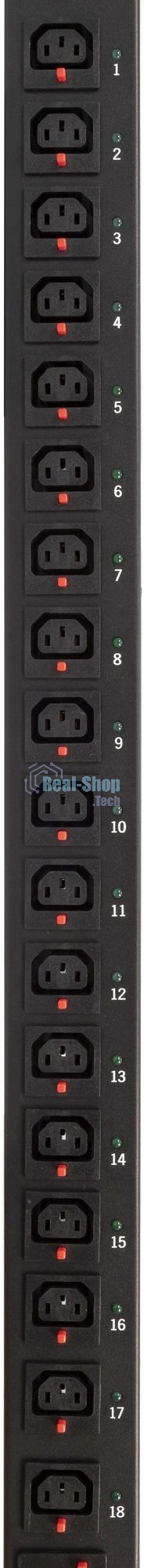 Блок распределения питания Powercom PDU-16AVMS20-18C13-2C19 18xC13+2xC19, 16A, 1,5U (1968234)