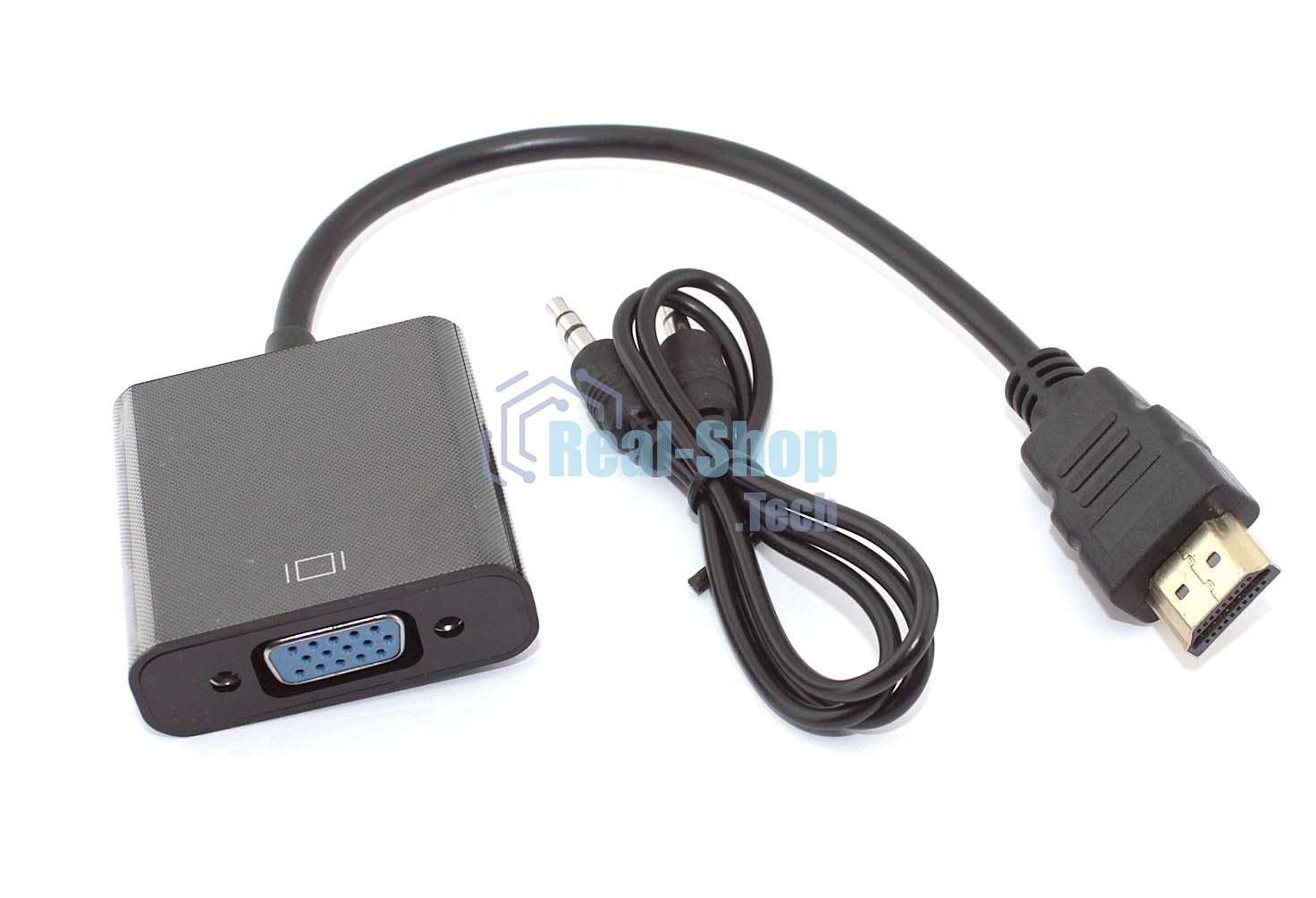 Переходник с кабелем HDMI на VGA плюс аудио