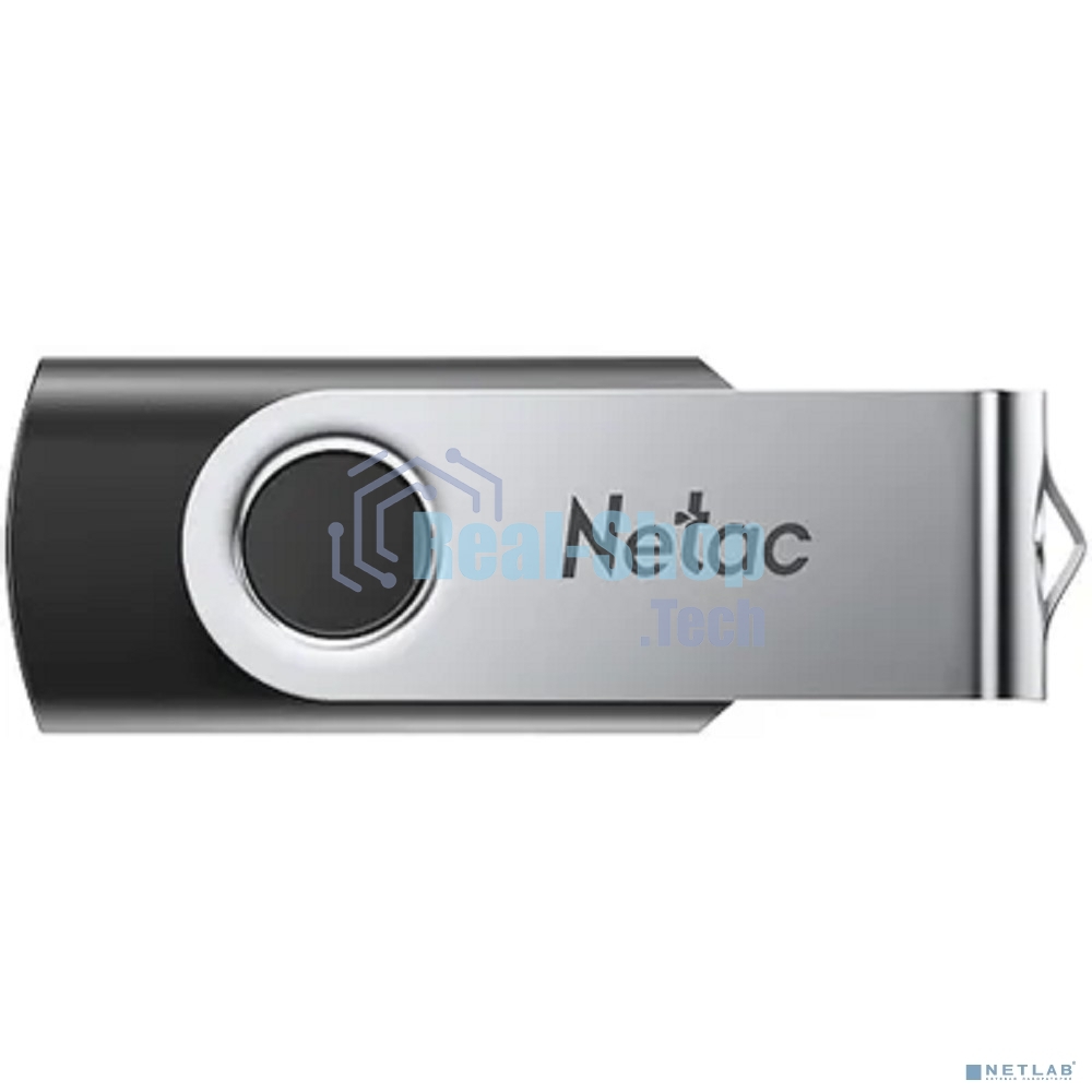 Флешка USB Netac U505 (NT03U505N-008G-20BK), 8Gb, USB 2.0, R/W 70/30, черный/серебристый
