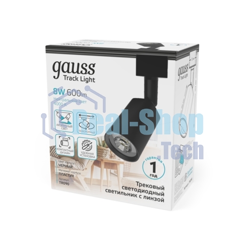 Светильник Gauss TR090 4000K цв.св.:белый нейтральный черный