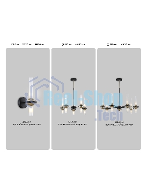 Настенный светильник Ambrella light LH55355/2 BK/CGD/CL черный/золото/прозрачный G9/2 max 30W 150*100*320